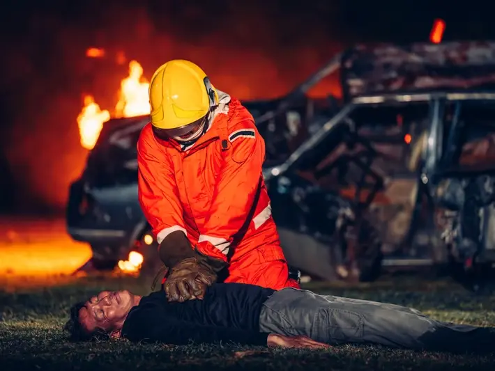 Attorney meeting injured client after drunk driving collision in Historic Downtown Glendale